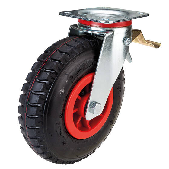 Lenkrolle mit Feststeller 225 mm Luftrad mit Kunststoff-Felge