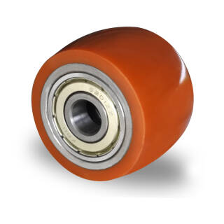 Einbaurad 35 mm Polyurethan orange "Kompaktrolle"