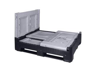 Bigbox klappbar 1200x1000x800 mm  mit 3 Kufen geschlossen 5er Pack