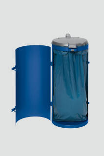Müllsackhalter mit Einflügeltür 120l in blau