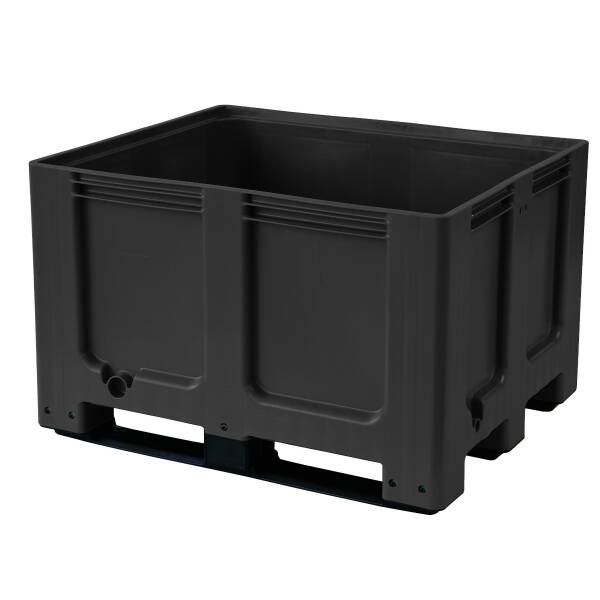 Bigbox schwarz 1200x1000x760 mm geschlossen mit 3 Kufen incl. Deckel
