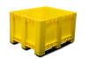 Bigbox gelb 1200x1000x790 mm geschlossen mit 3 Kufen incl. Deckel