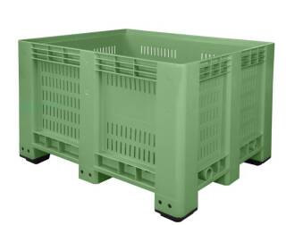 Bigbox grün 1200x1000x790 mm perforiert mit 4 Füßen incl. Deckel