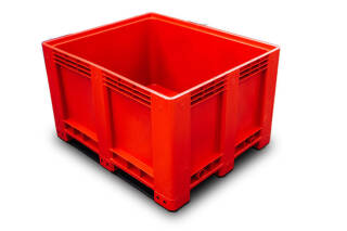3er Pack Bigbox rot 1200x1000x760 mm geschlossen mit 3 Kufen