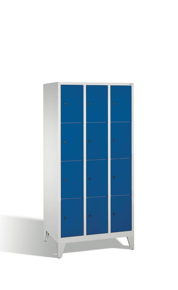 Fächerschrank mit 12 Fächern 300x375 mm Lichtgrau/Enzianblau