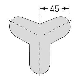 Prallschutz für Ecken Kreis-Form 45/45 mm...