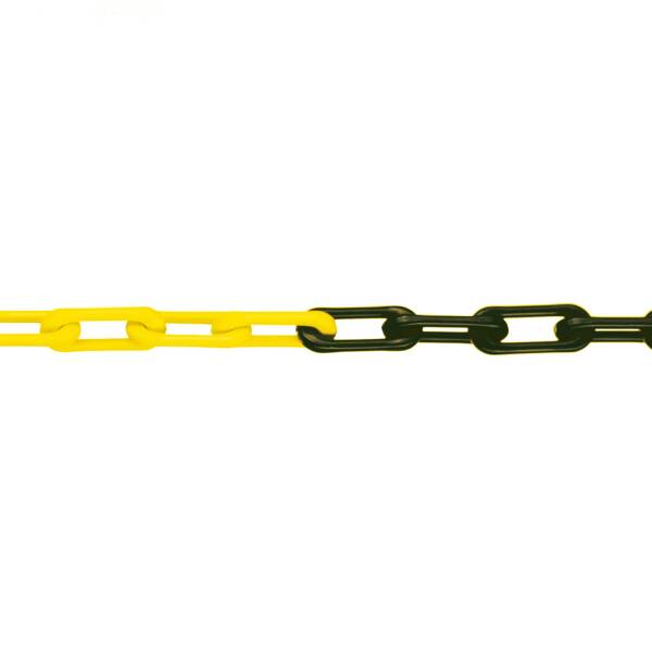 Sperrkette Nylon-Güte 6 mm Bundlänge 25 m gelb/schwarz