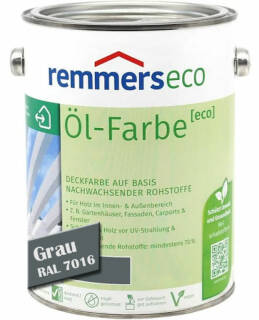 Öl-Farbe Remmers [eco] Grau RAL 7016 2,5 LTR