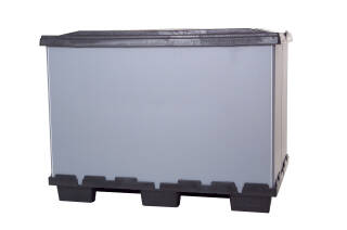 Faltbox Großraumbehälter aus Kunststoff 1200x800x915 mm mit 9 Füßen 2er Pack