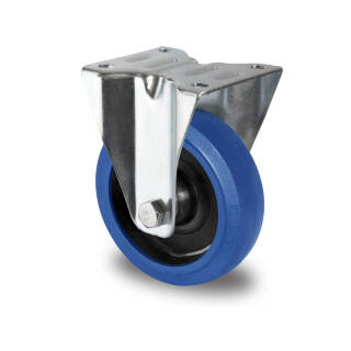 Bockrolle 125 mm Elastik Blue Wheels